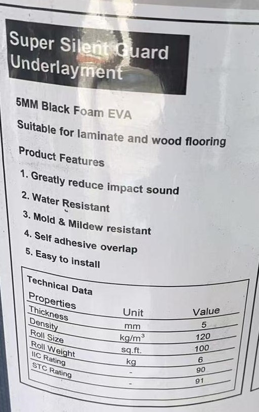 5mm Superior Acoustic Pad 90-IIC 91-STC photo 2
