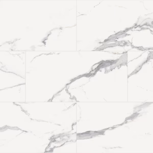 Carrara Marble 5mm x 12 W x 24 L 20MIL Waterproof Luxury Vinyl Tile